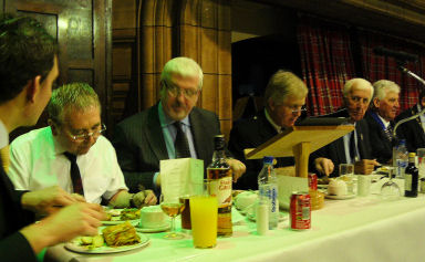 top Table burns Supper